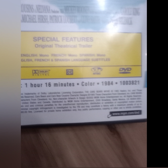 The Care bear movie DVD 1985 - Picture 4 of 4